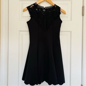 Girls Size 12 Black Scalloped-Hem Sleeveless Dress